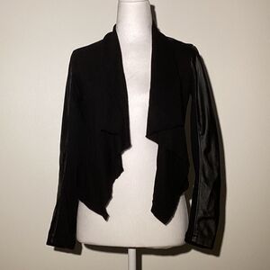 BlankNYC Girls Black Crop Sweater Jacket